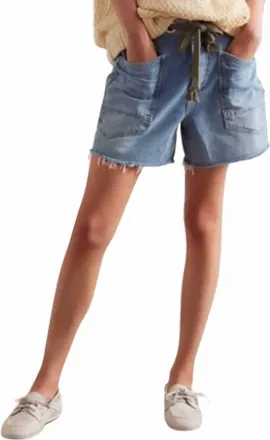 Free People Womens Moxie Barrel Shorts In Truest Blue