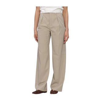 Drykorn Aduct Tailored Broeken - Dames - Wijde Broeken - Beige - W29 - Leer - Broeken