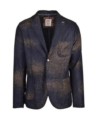 Bob Textured Bob Rounded Jacket with Notched Lapel and Button Closure