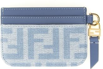 Fendi Womens Blue Cotton Cardholder Accessory