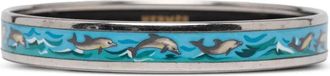 Herm&egrave;s 2000-2025 Dolphin Bangle 65 smalle emaille armband - Blauw