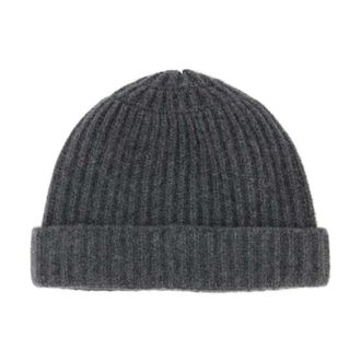 Maison Margiela Beanies, unisex, Gray, Size: M Virgin Wool Ribbed Beanie