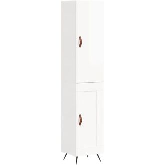 vidaXL Vidaxl - Aparador Alto Madera Contrachapada Blanco Brillo 34,5x34x180 Cm