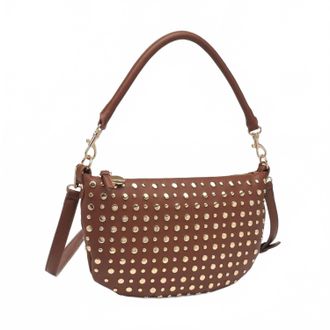 Urban Expression Womens Jordan Studded Convertible Shoulder Bag In Chocolate