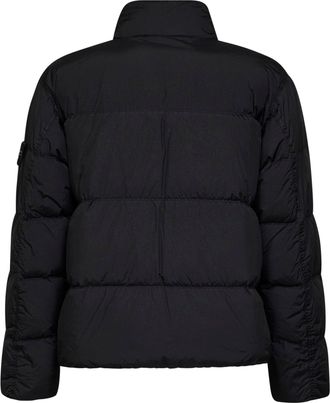 Stone Island Mens Down Jacket Crinkle Reps Ny Black Polyamide Padded &