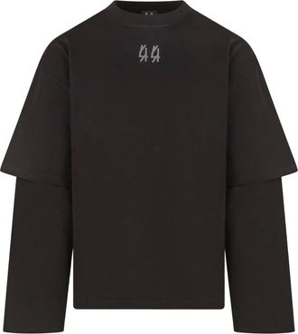 44 Label Group Camiseta de manga larga con cuello redondo - Tops - Hombre - Negro - XS