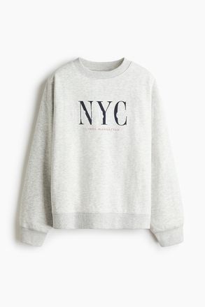 H&M Sweatshirt mit Textmotiv - Grau