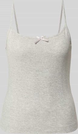 Pieces Regular Fit Top aus reiner Baumwolle Modell MARIE in Hellgrau Melange, Gr&ouml;&szlig;e XL