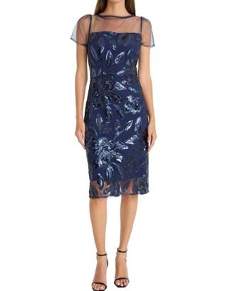 Maggy London Leonelle Navy Floral Dress