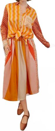 Me369 Layla Midi Skirt In Orange Summer