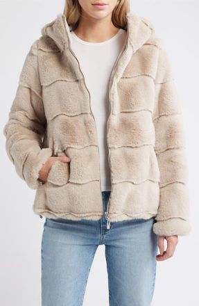 Via Spiga Faux Fur Jacket in Warm Grey at Nordstrom, Size X-Large