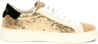 Sun 68 Glitter Betty Schoenen in Goud/Beige/Ivoor/Zwart - Dames - Sneakers - Geel - 37 EU - Schoenen