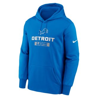 Nike Mens Detroit Lions Toss Sweep Mens Nike Therma NFL Pullover Hoodie in Blue | NKAQ45A9J-WQA