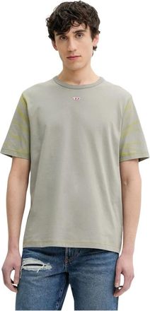 Diesel T-Adjust-R23 T-Shirt - Heren - T-shirts - Grijs - M - Katoen - Tops
