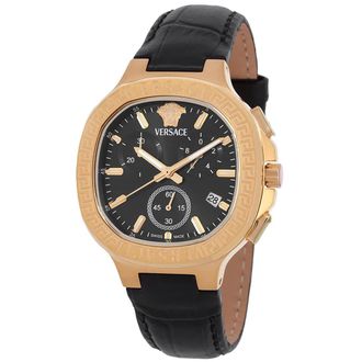 Versace V-Chrono Square Chronograph Quartz Black Dial Watch VEVCA0224