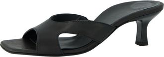 Paul Green Dazzle Kitten Heel Slide Sandal in Black Leather at Nordstrom, Size 10.5Us
