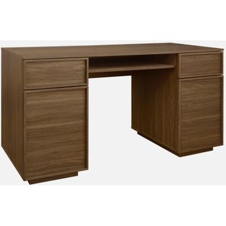 Sweeek Scrivania effetto legno con 2 ante e 2 cassetti, 140cm