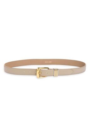 Veronica Beard Arch Leather Belt in Oat at Nordstrom, Size X-Small