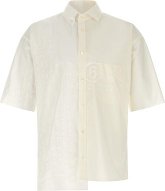 Maison Margiela Bi-Material Shirt Camicie Bianco-Uomo
