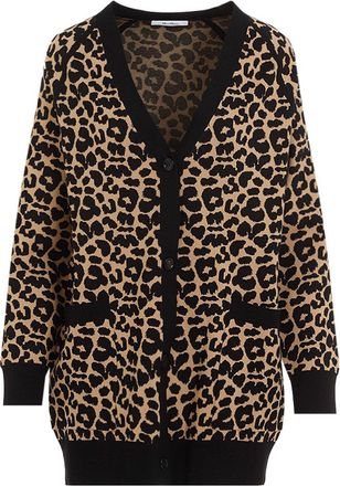 Max Mara Leopard Patterned V-neck Cardigan