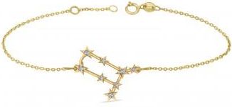 Allurez Diamond Gemini Zodiac Constellation Star Bracelet 14k Yellow Gold (0.12ct)