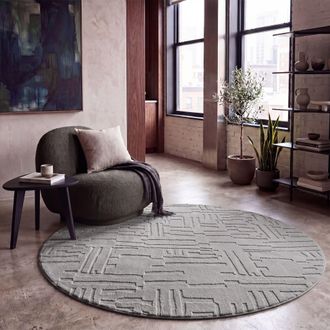 Paco Home Paco Home Alfombra Sala-de-estar Pelo-alto Scandi Boho Geom&eacute;trico Abstracto Lavable Gris &Oslash; 160 Cm Redon