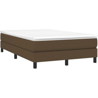 vidaXL Vidaxl - Cama Box Spring Con Colch&oacute;n Tela Marr&oacute;n Oscuro 120x190 Cm