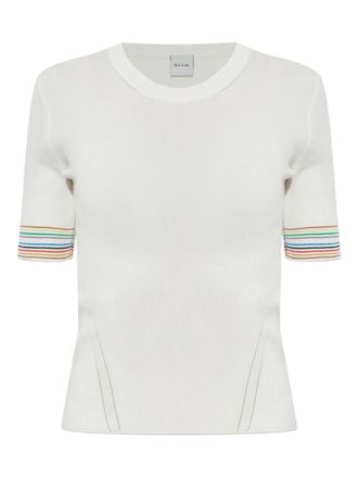 Paul Smith Signature Stripe ribbed T-shirt - White