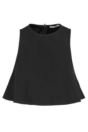 Ami Flared Hem Crepe Top