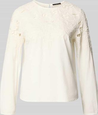 Oui Bluse mit Spitze und Rundhalsausschnitt in Weiss, Gr&ouml;&szlig;e 34