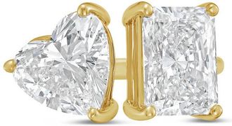 Diana M. Jewels 18kt yellow gold 15ct Lab Grown Radiant & Heart Diamond Two-Stone Ring