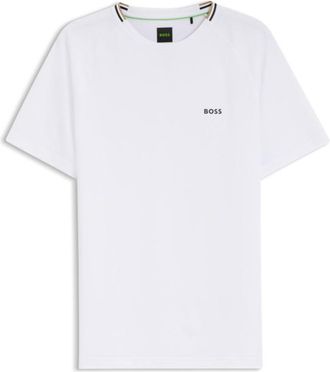 BOSS Active moisture-wicking T-shirt with tennis-ball embossing