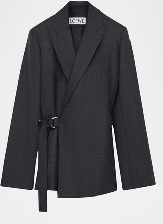 Loewe Plaid Draped Blazer