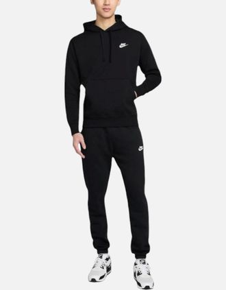 Nike Mens NIKE Club Mens Fleece Full Tracksuits Set Sweat Hoodie Jogger Sports - Black - Size: 42