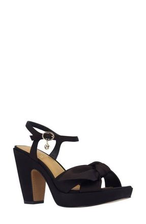 J. Rene&eacute; Burkett Ankle Strap Platform Sandal in Black at Nordstrom, Size 10.5