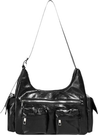 Generic KOBONA Y2K Shoulder Bag for Women Slouchy PU Leather Tote Bags Hobo Crossbody Bag Multi-Pocket Satchel Handbag with Zipper Commute Travel Bags for Tra