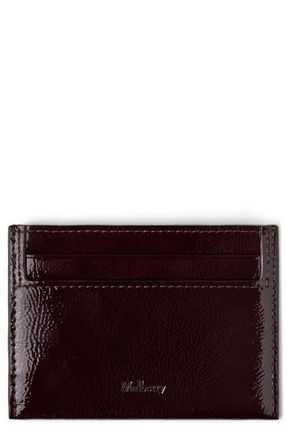 Mulberry Patent Leather Card Case in Deep Aubergine at Nordstrom