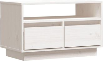 vidaXL Tv Cabinet White 60x35x37 cm Solid Wood Pine Vidaxl