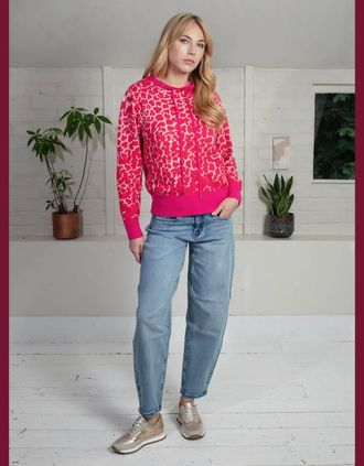 Nooki Design Womens Leopard Norwood Hoodie in Pink - Red - Size: 10/8