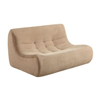 Sweeek Sof&aacute; envasado al vac&iacute;o de pana gruesa, 2 plazas, beige oscuro