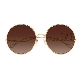 Chloé Ch0329s Iconic Linea Chloé 002 Gold Brown Sunglasses