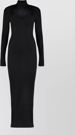 Self Portrait viscose cutout lace-insert knitted maxi dress