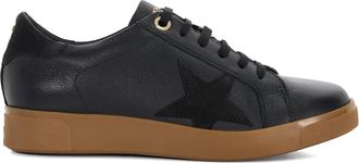 Dune London Ladies EDRISS Star Motif Lace Up Trainers Size UK 5 Black