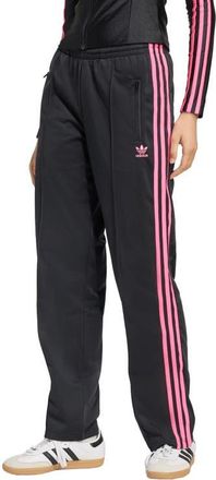 adidas Originals Firebird Recycled Polyester Track Pants in Black/Lucid Pink at Nordstrom, Size X-Large