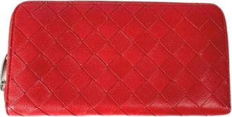 Bottega Veneta Pre-owned Long Wallet (Bi-fold) - Dames - Vintage Accessoires - Rood - ONE Size - Vintage