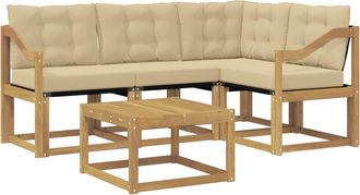 vidaXL Conjunto De Sof&aacute;s De Exterior 5 Uds. Y Beige Vidaxl