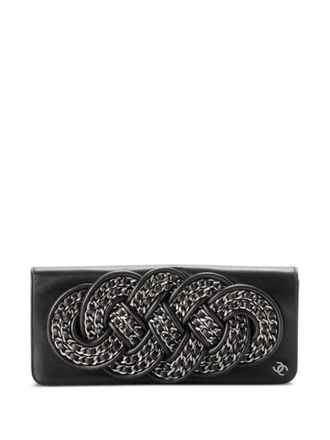 Chanel 2008 chain-link leather clutch bag - Black