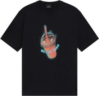 Paul Smith Drink Graphic Organic Cotton T-Shirt in Black at Nordstrom, Size X-Large