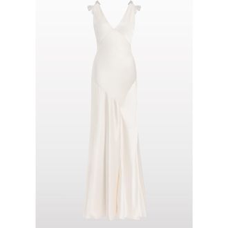 Jenny Packham Collette Beaded Bow-Detail Maxi Dress in Ivory at Nordstrom, Size 12 Uk