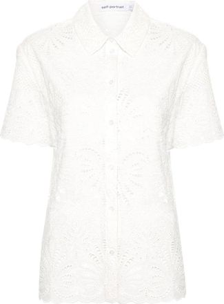 Self Portrait Broderie-Anglaise Cotton Shirt